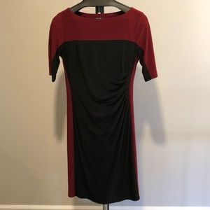 Chaps black/dark red short sleeve dress. Medium.